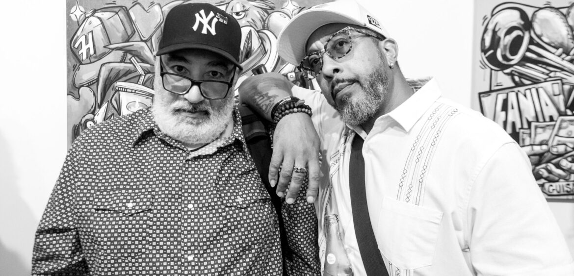 Photographs from the opening night of Carlos Solano’s solo exhibition “An Experience of Us” at WYN317 Gallery in Miami, moving from artwork on the walls and guests in conversation to a salsa jam at Toejam Backlot, ending with Solano painting live.