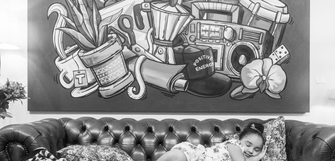 Photographs from the opening night of Carlos Solano’s solo exhibition “An Experience of Us” at WYN317 Gallery in Miami, moving from artwork on the walls and guests in conversation to a salsa jam at Toejam Backlot, ending with Solano painting live.