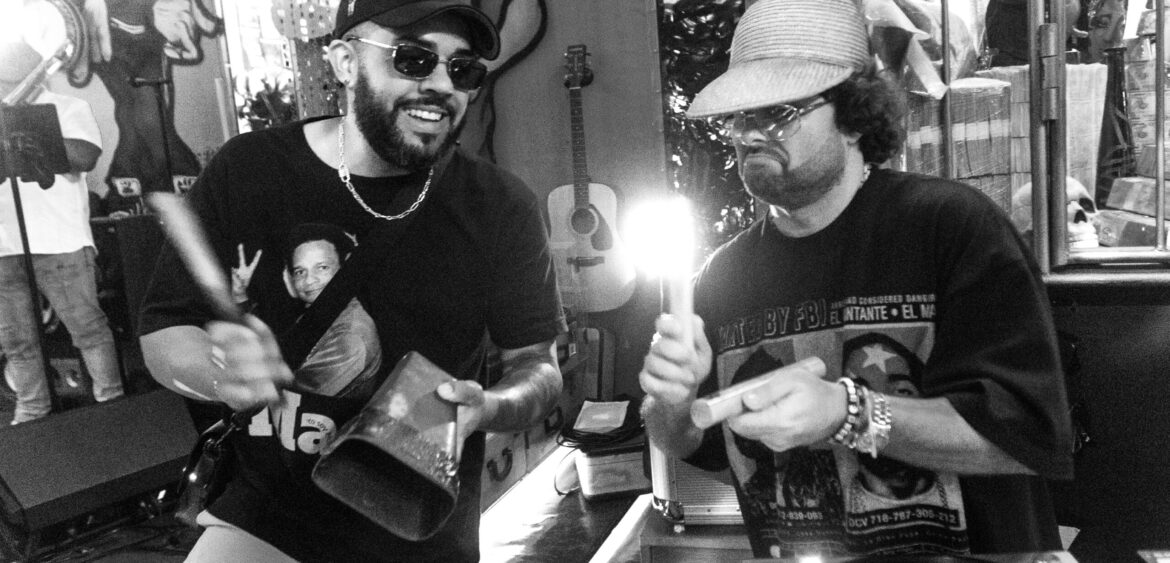 Photographs from the opening night of Carlos Solano’s solo exhibition “An Experience of Us” at WYN317 Gallery in Miami, moving from artwork on the walls and guests in conversation to a salsa jam at Toejam Backlot, ending with Solano painting live.